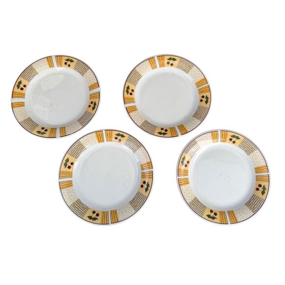 Daily Dining Cherry Royale Stoneware Salad Plates set of 4 Vintage 7” - Picture 2 of 5